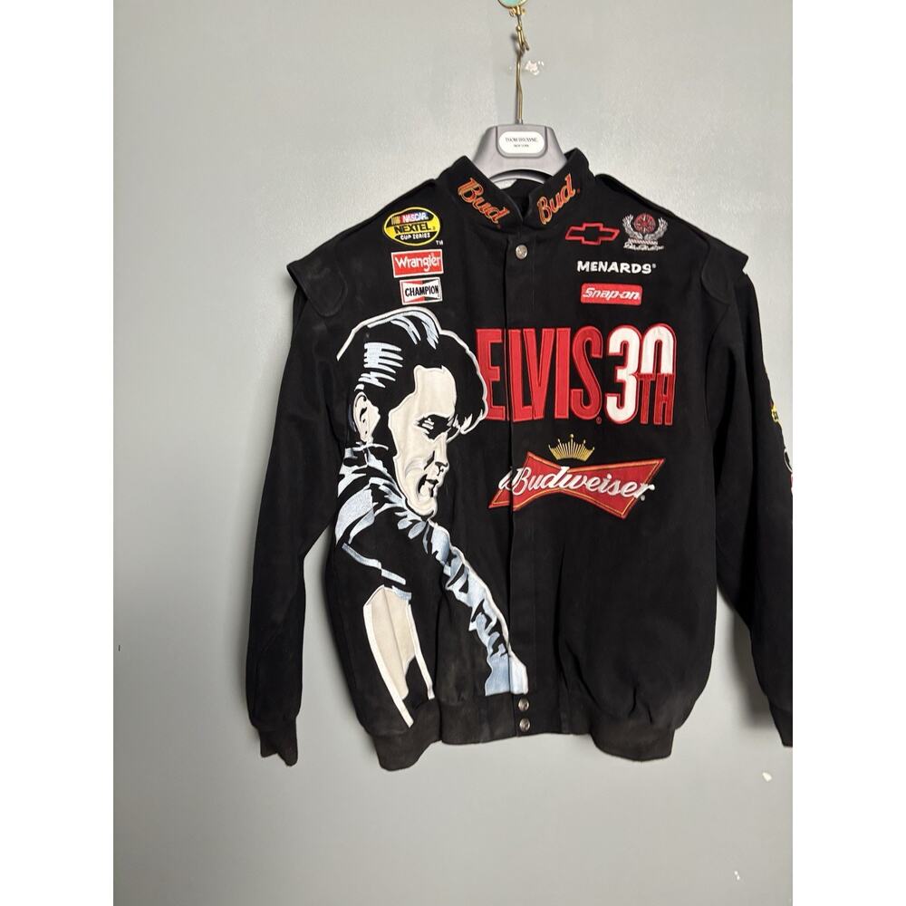 Vintage Elvis Presley NASCAR Dale Earnhardt Jr Stadium Pit Crew Jacket Logo XL